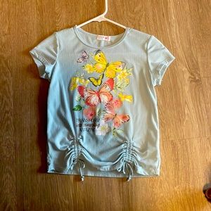 Light blue butterfly shirt